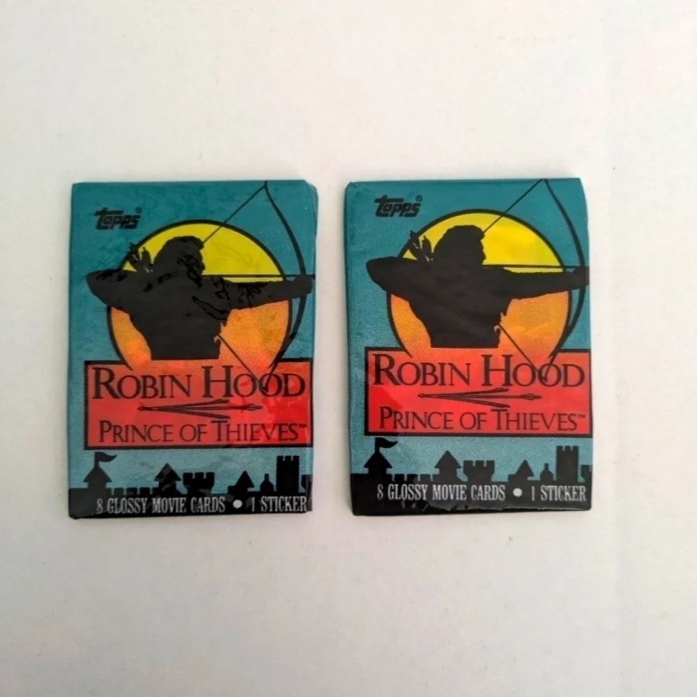 Robinhood Prince of Thieves trading cards  marked 1991, 2 unopened packs.